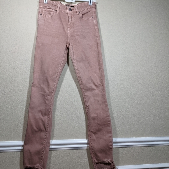Lucky Brand Ava Mid Rise Skinny w Raw Hem in Step Fray Pinwheels NWOT - Picture 4 of 8